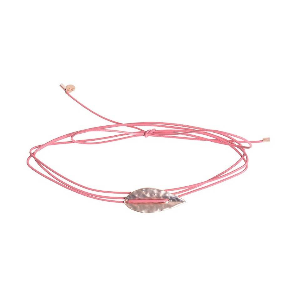 CHOKER  CUERO HOJA METAL