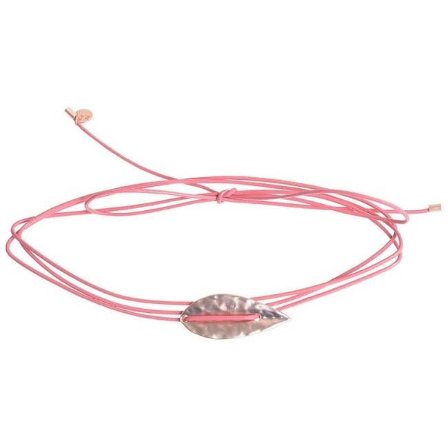LEATHER LEAF METAL CHOKER
