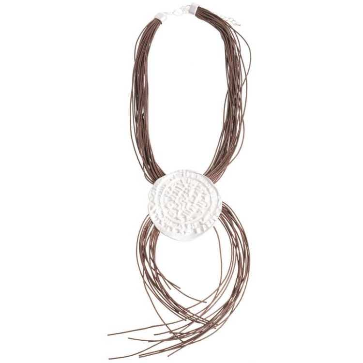 METAL MEDALLION LACE SHORT NECKLACE