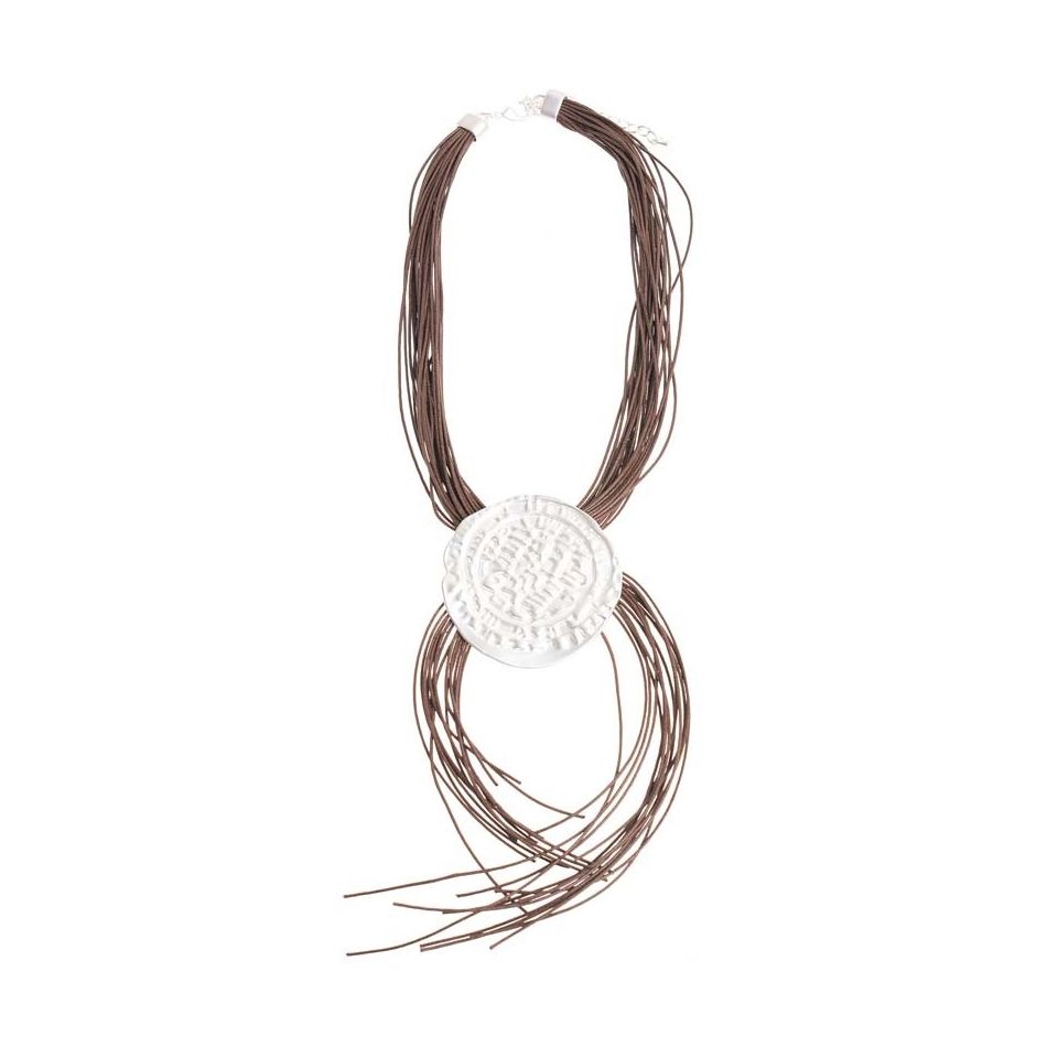 GARGANTILLA CORDONES MEDALLÓN METAL