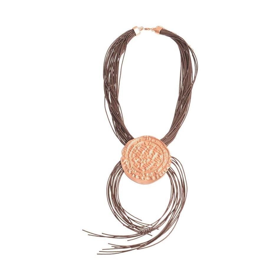 METAL MEDALLION LACE SHORT NECKLACE