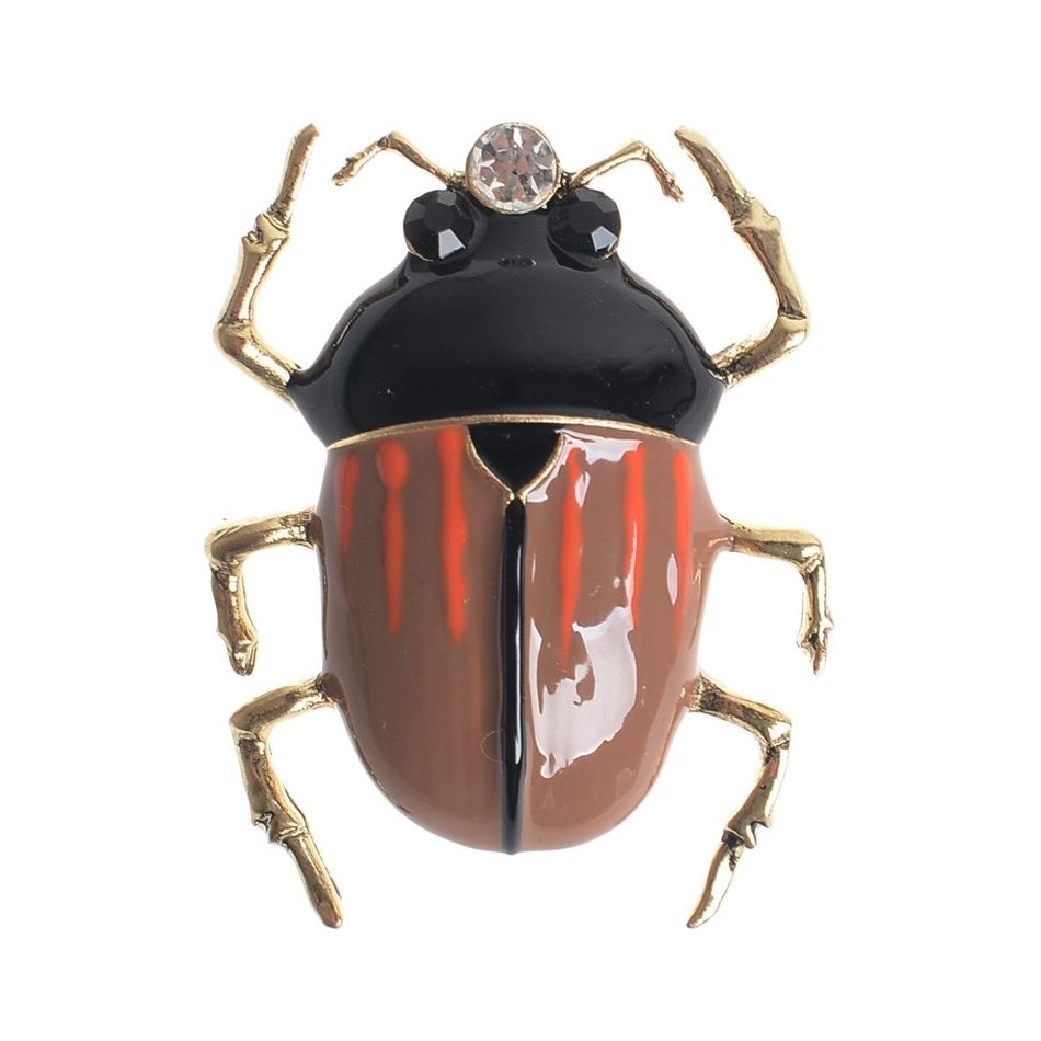 BROCHE INSECTO METAL ESMALTE RAYAS