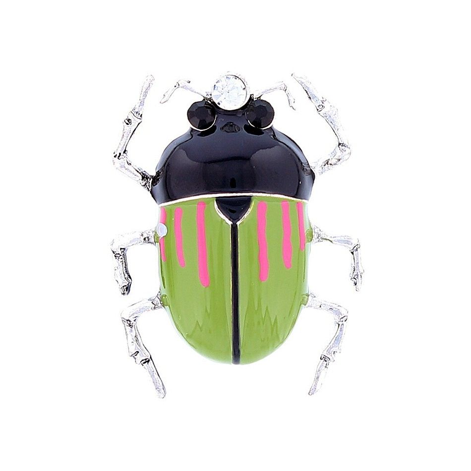 BROCHE INSECTO METAL ESMALTE RAYAS