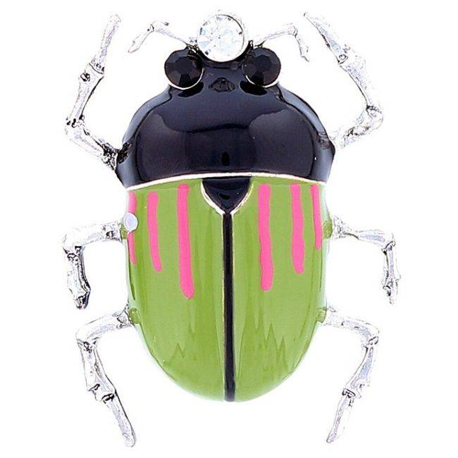 STRIPES ENAMEL METAL INSECT BROOCH