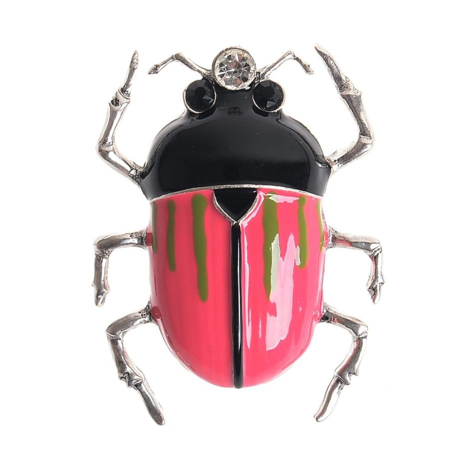 BROCHE INSECTO METAL ESMALTE RAYAS