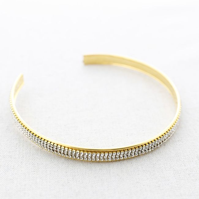 CHOKER ACERO TRIPLE FILA CRISTALES