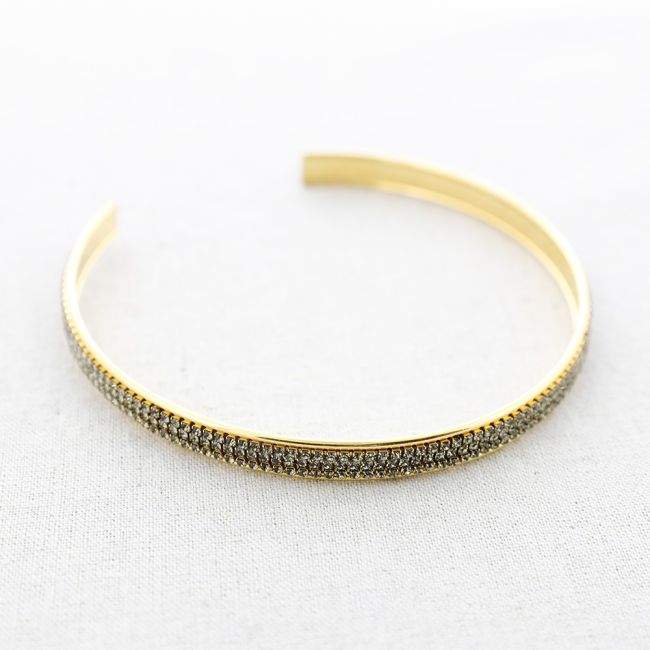 CHOKER ACERO TRIPLE FILA CRISTALES