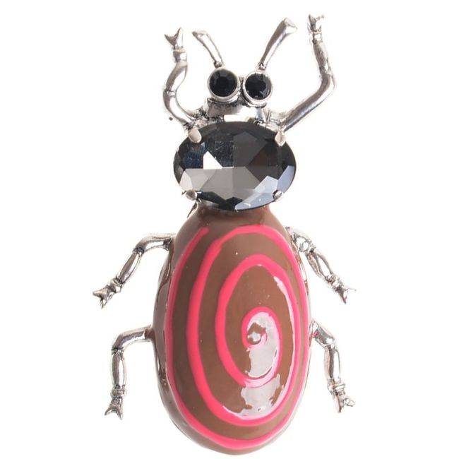BROCHE INSECTO METAL ESMALTE ESPIRAL