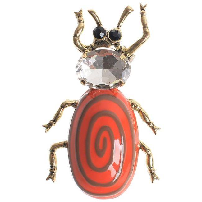 BROCHE INSECTO METAL ESMALTE ESPIRAL