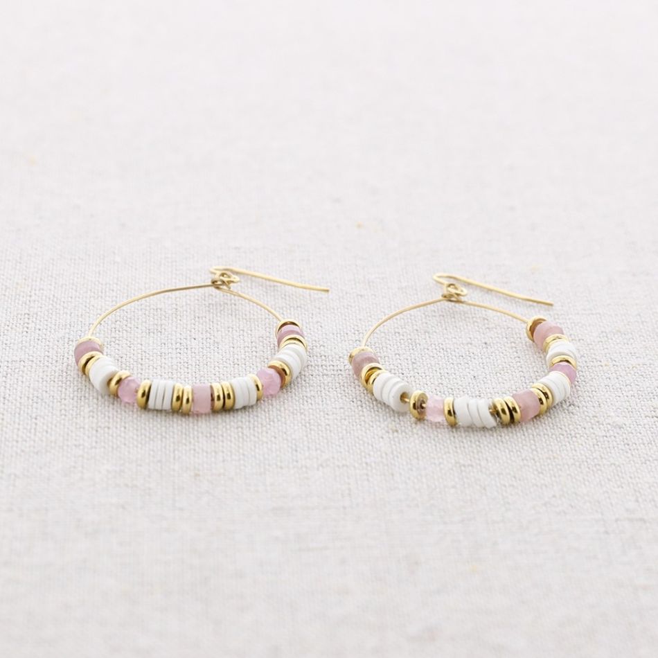 PENDIENTES ACERO ARO PIEDRAS