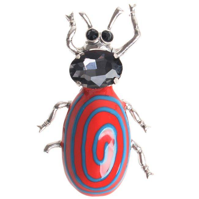 BROCHE INSECTO METAL ESMALTE ESPIRAL