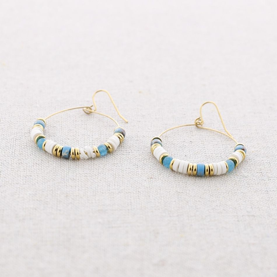 PENDIENTES ACERO ARO PIEDRAS