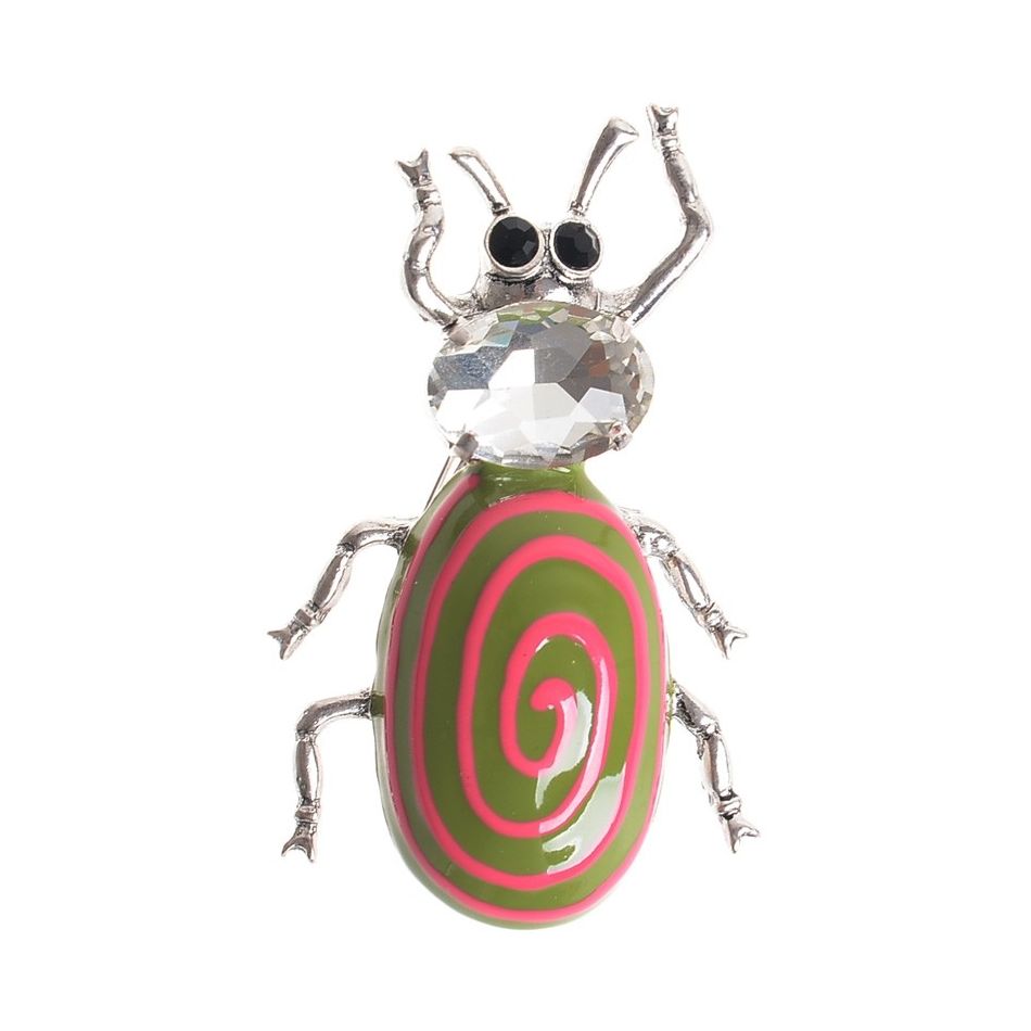 BROCHE INSECTO METAL ESMALTE ESPIRAL