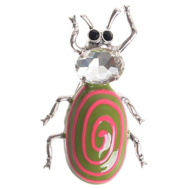 BROCHE INSECTO METAL ESMALTE ESPIRAL