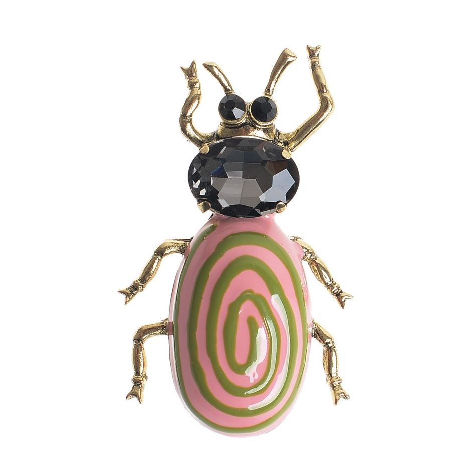 BROCHE INSECTO METAL ESMALTE ESPIRAL