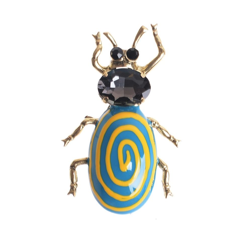 BROCHE INSECTO METAL ESMALTE ESPIRAL