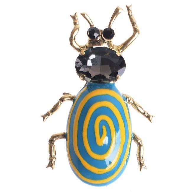BROCHE INSECTO METAL ESMALTE ESPIRAL