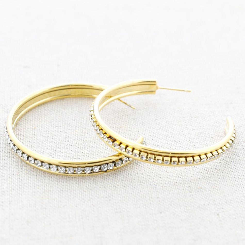 PENDIENTES ACERO ARO CRISTALES