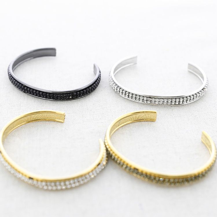 PULSERA ACERO AJUSTABLE CRISTALES 2