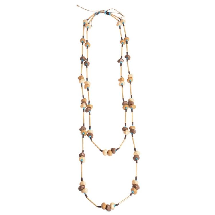 LONG DOUBLE RESIN BEADS NECKLACE