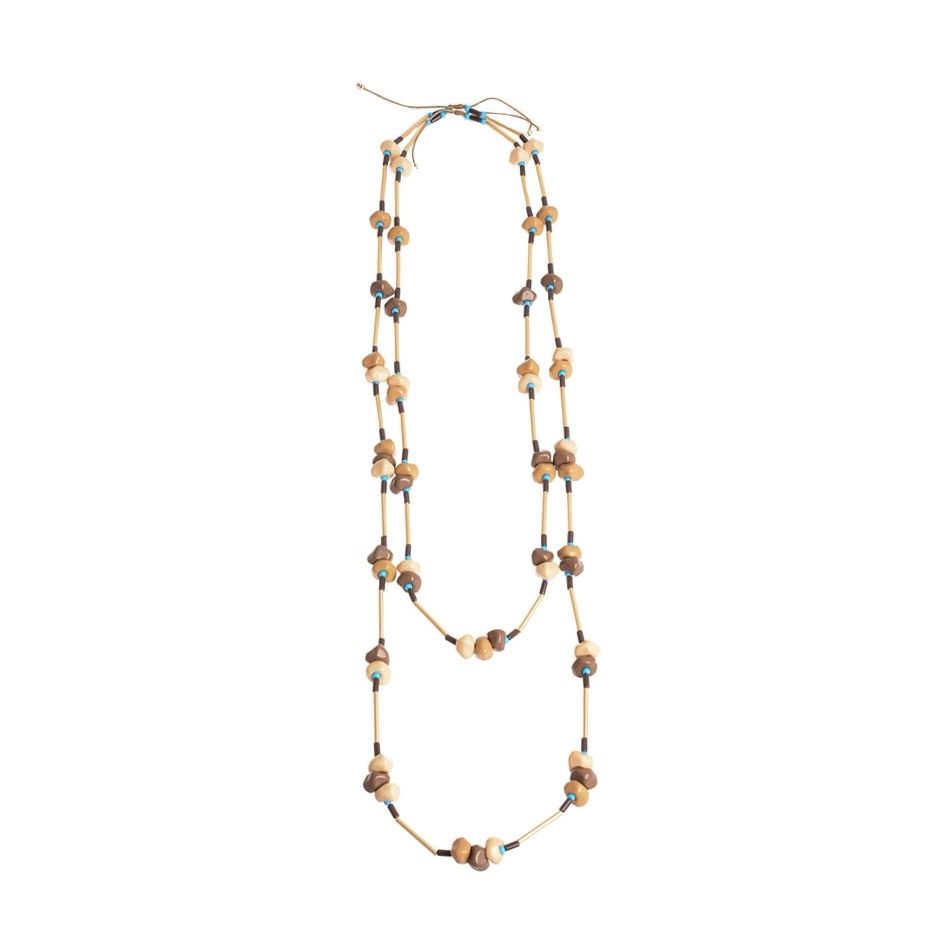 LONG DOUBLE RESIN BEADS NECKLACE