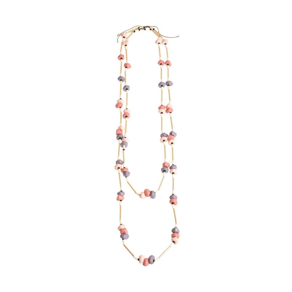 LONG DOUBLE RESIN BEADS NECKLACE