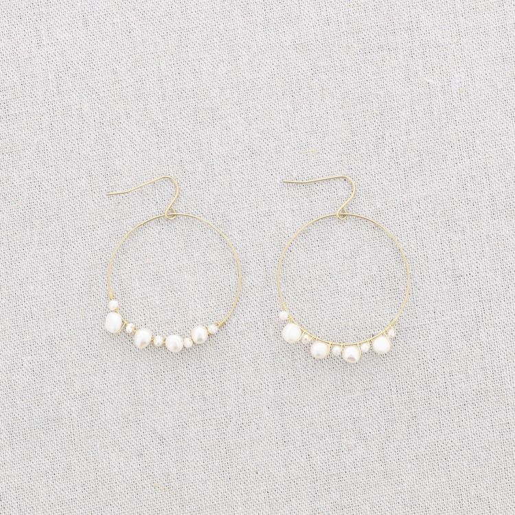 CULTURED PEARL STEEL EARRINGS