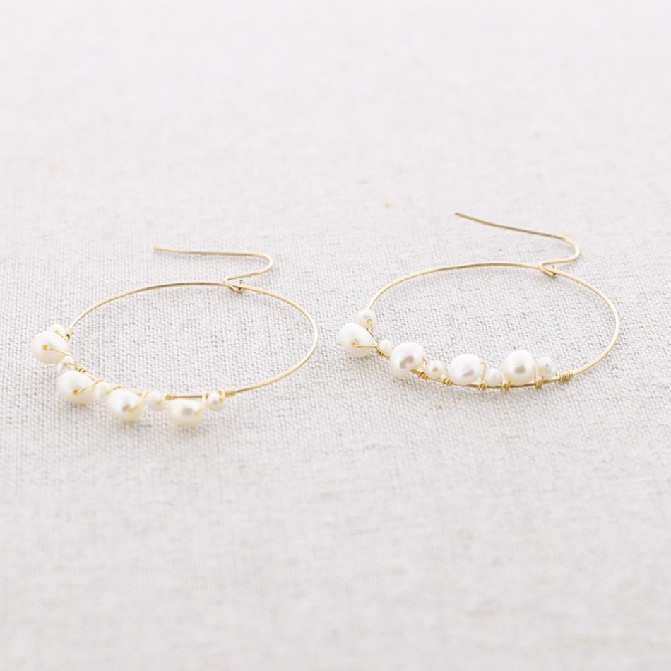 CULTURED PEARL STEEL EARRINGS