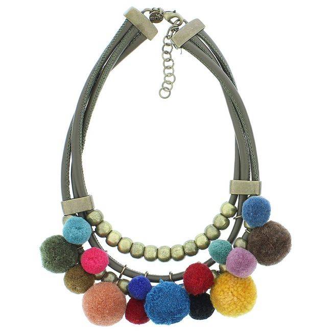 POMPOM BALLS SHORT NECKLACE