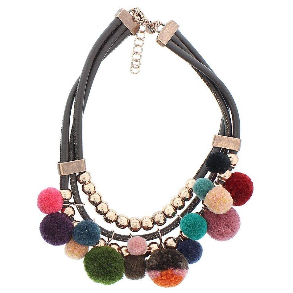 POMPOM BALLS SHORT NECKLACE