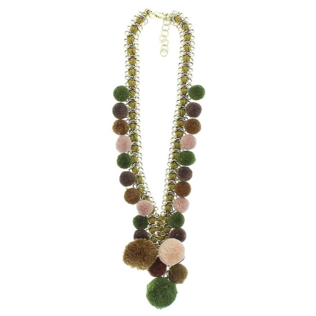 COLLAR LARGO CADENA POMPONES