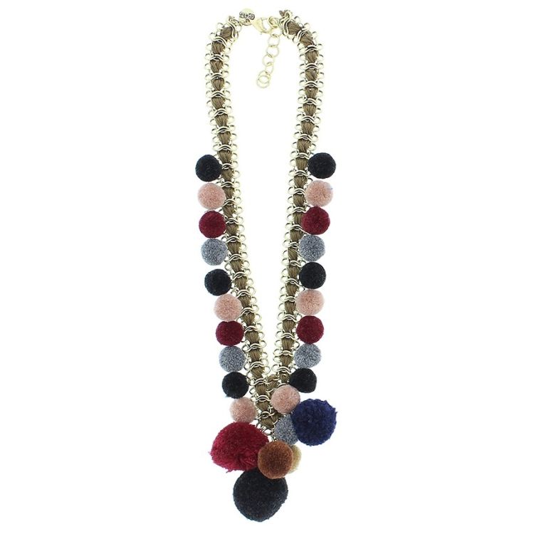 LONG POMPOM CHAIN NECKLACE 2
