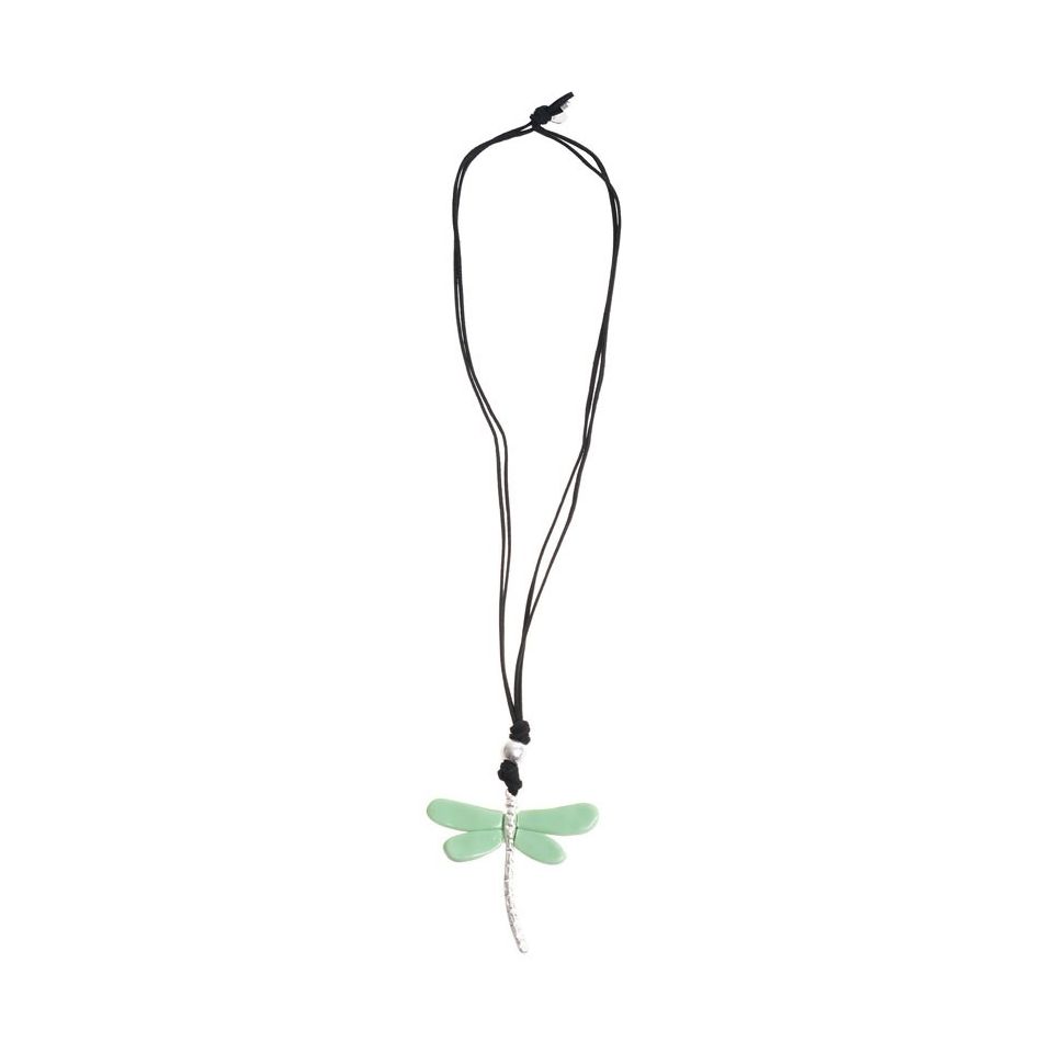 LONG RESIN DRAGONFLY PENDANT NECKLACE