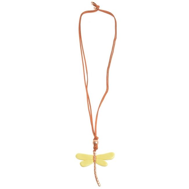 COLLAR LARGO COLGANTE LIBÉLULA RESINA