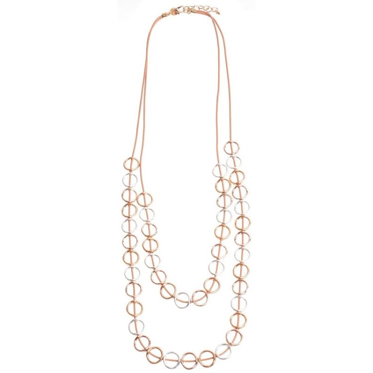 COLLAR LARGO DOBLE MULTICÍRCULO