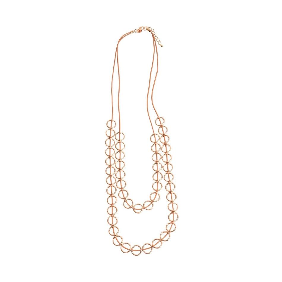 LONG DOUBLE MULTICIRCLE NECKLACE