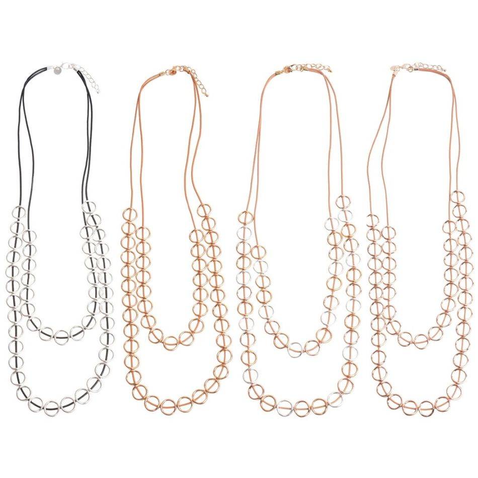 COLLAR LARGO DOBLE MULTICÍRCULO
