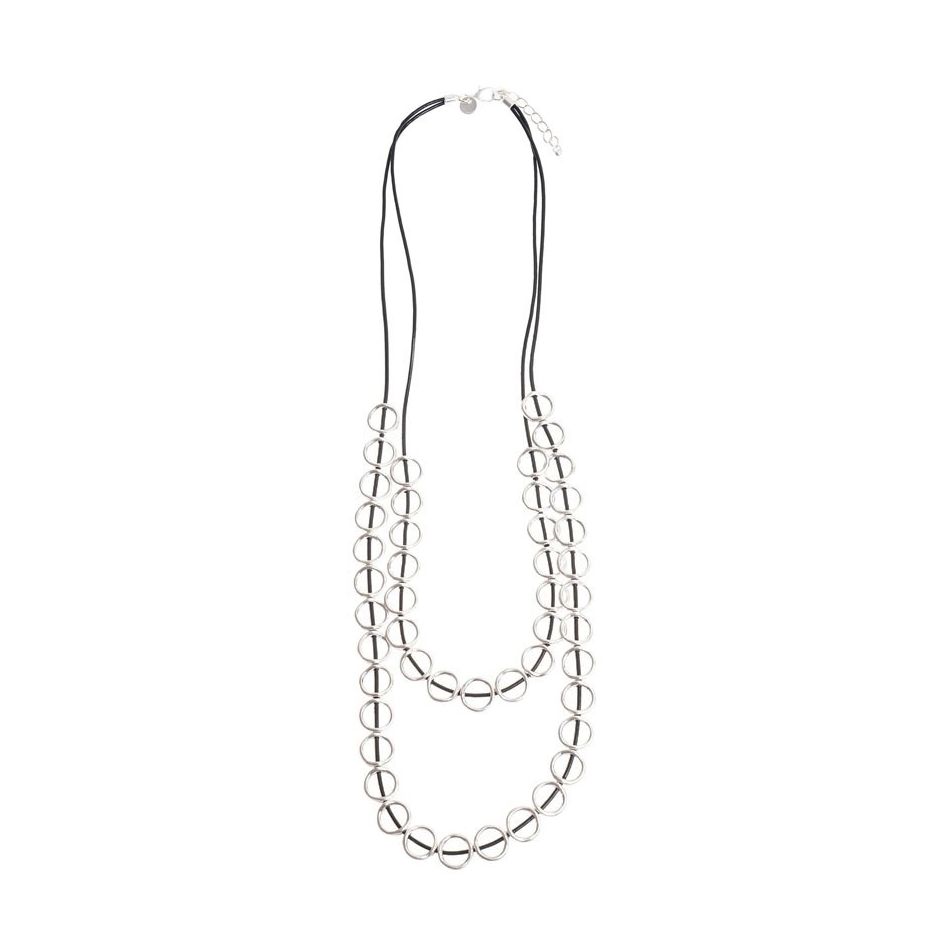 LONG DOUBLE MULTICIRCLE NECKLACE