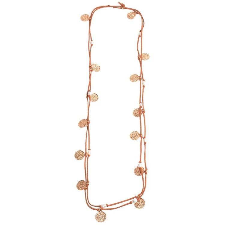 LONG NECKLACE WITH COINS AND CULTURED PEARLS 2