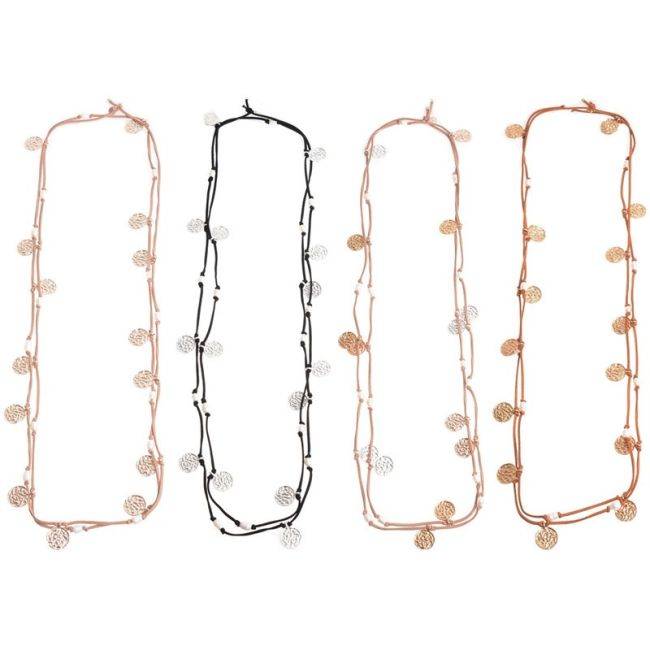 LONG NECKLACE WITH COINS AND CULTURED PEARLS