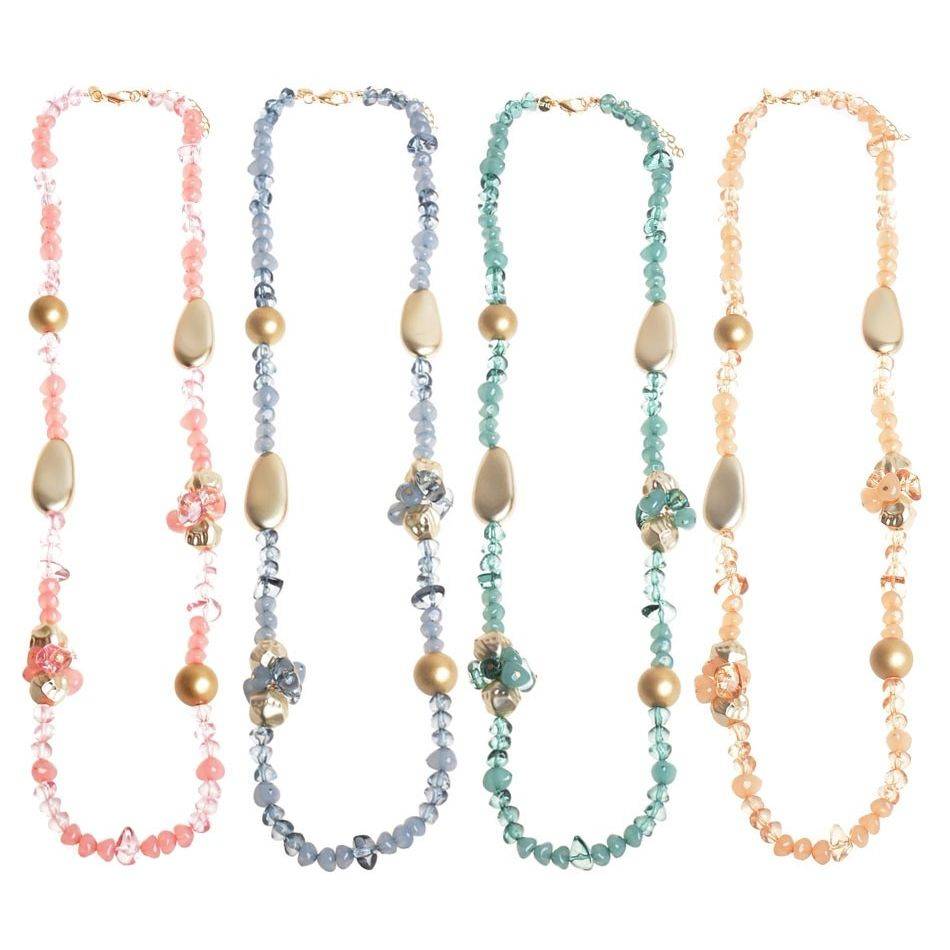 COLLAR LARGO CUENTAS RESINA