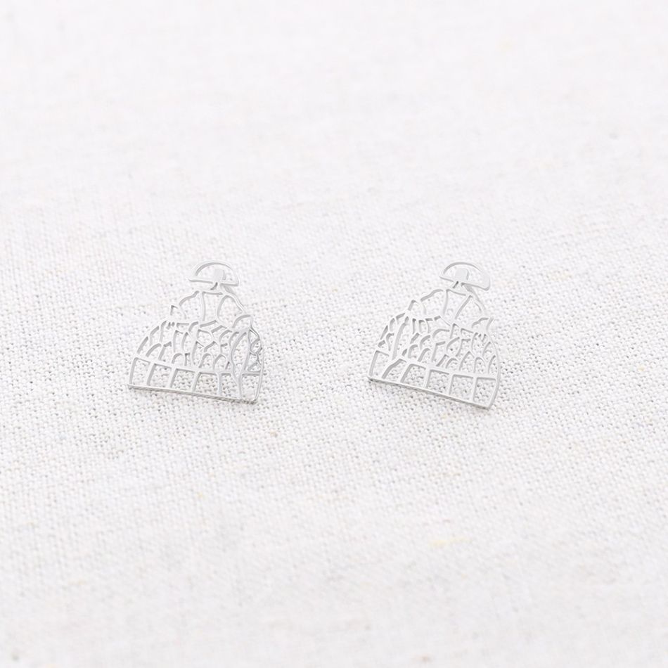 MENINA STEEL STUD EARRINGS