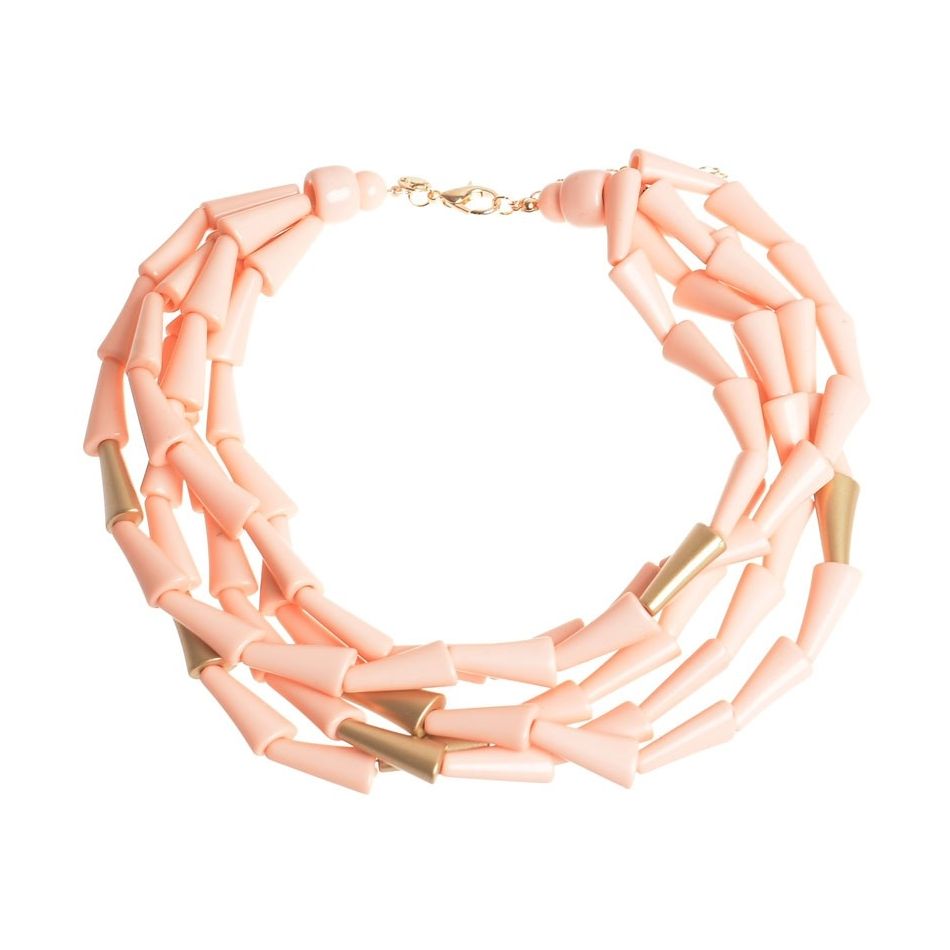 SHORT NECKLACE 5 LEVELS RESIN BEADS