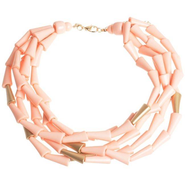 SHORT NECKLACE 5 LEVELS RESIN BEADS