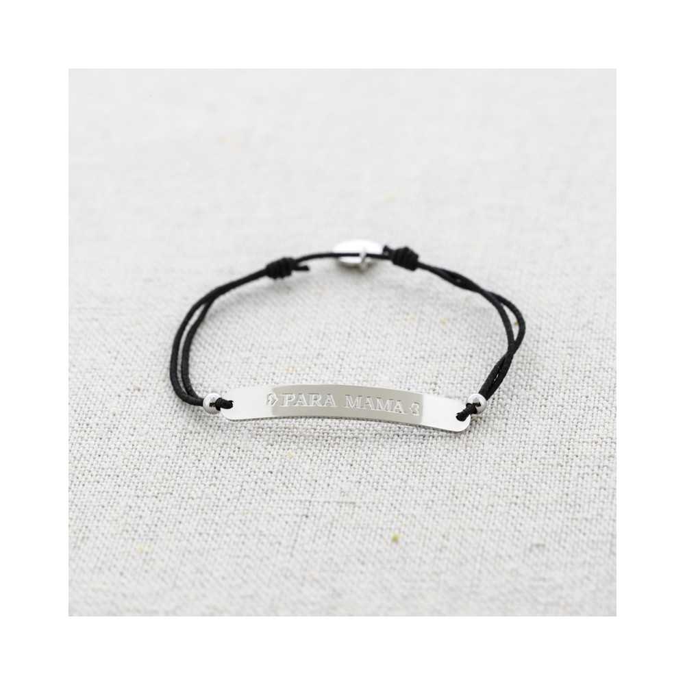 ELASTIC PLATE STEEL BRACELET MESSAGE FOR MOM"