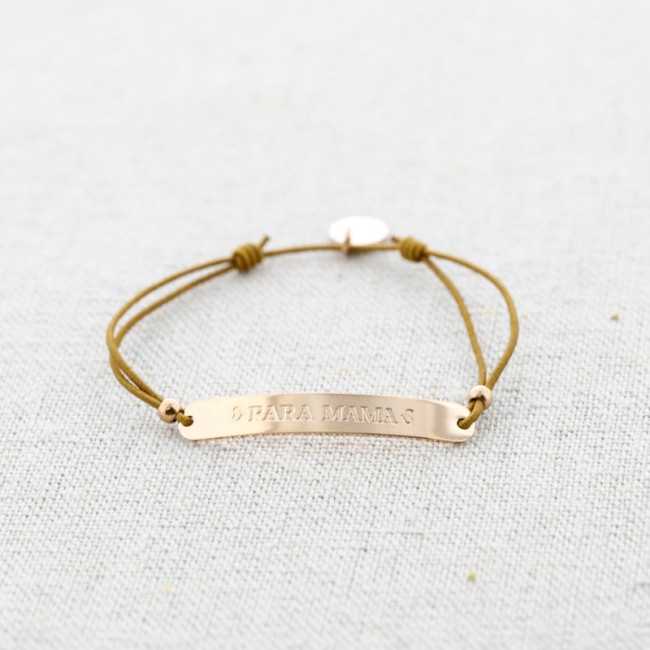 ELASTIC PLATE STEEL BRACELET MESSAGE FOR MOM"