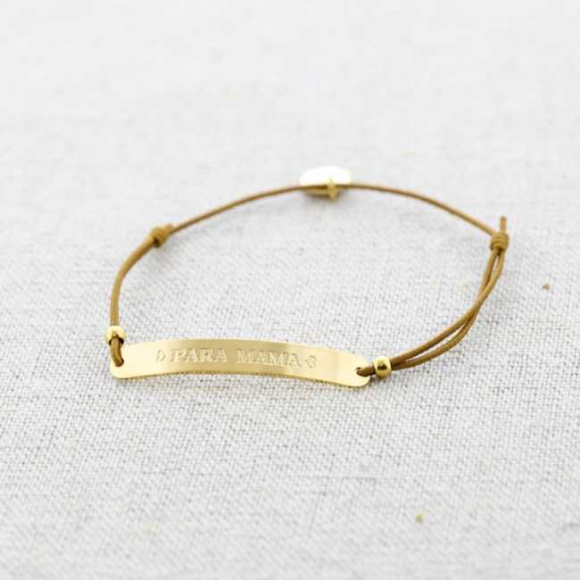 ELASTIC PLATE STEEL BRACELET MESSAGE FOR MOM"