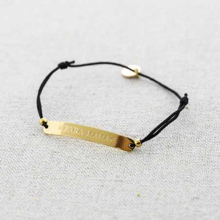 ELASTIC PLATE STEEL BRACELET MESSAGE FOR MOM"