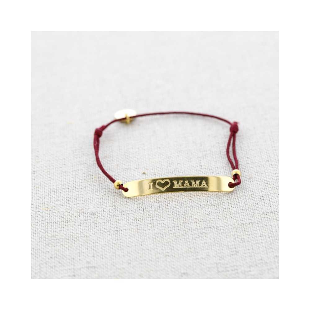 ELASTIC STEEL PLATE BRACELET MESSAGE I ?MOM"