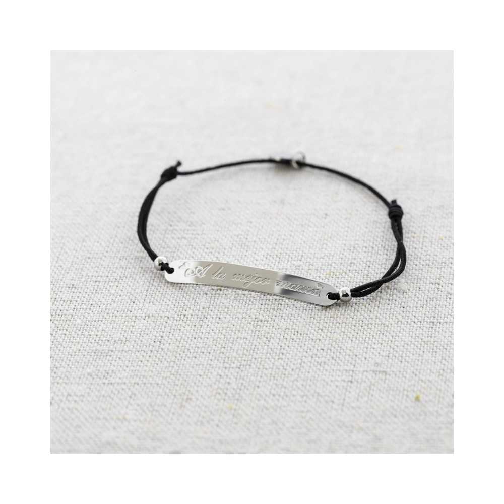 ELASTIC SHEET STEEL BRACELET MESSAGE TO THE BEST MOM"